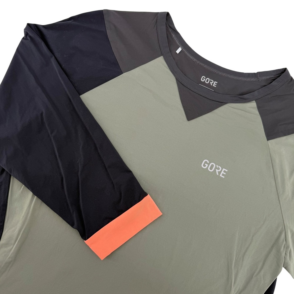 Gore Wear 3/4 Sleeve Cycling Jersey Womens Small Green Black Orange MTB Road